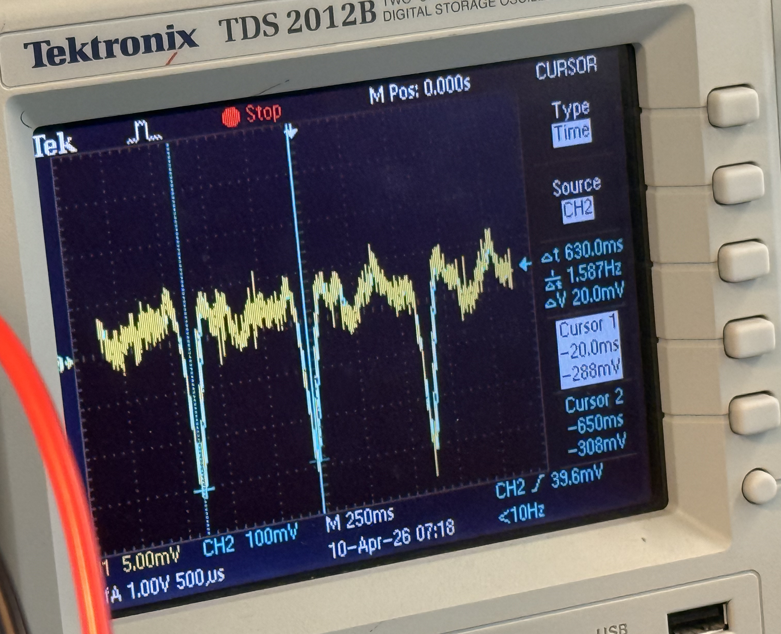 Oscilloscope pulse timing