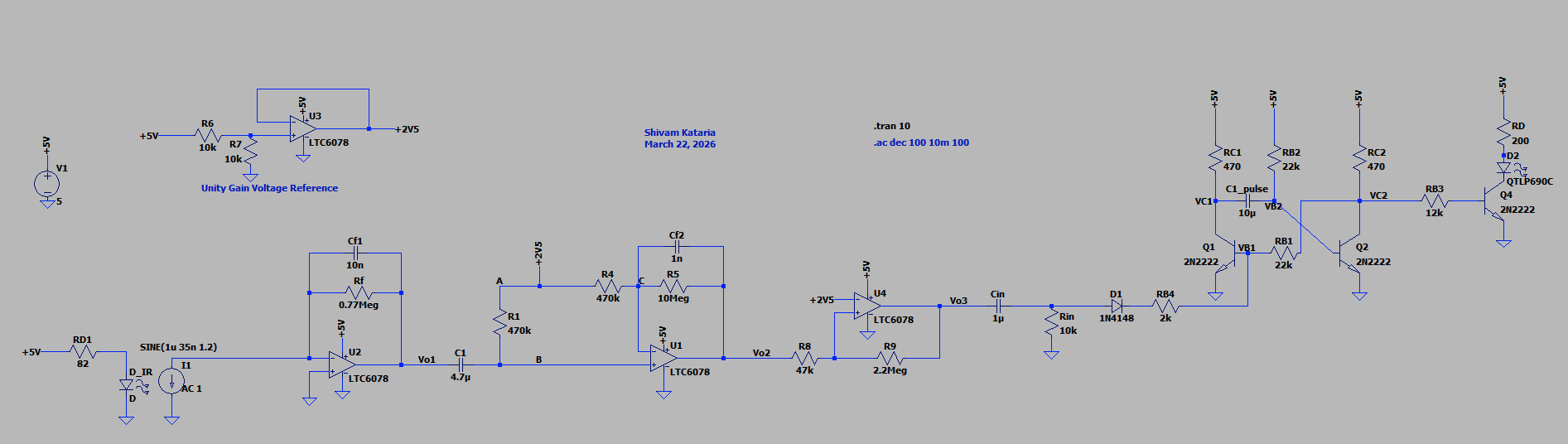 LTSpice circuit simulation of all stages